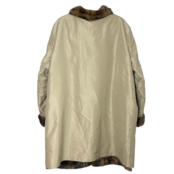 Vintage Norm Thompson Reversible Faux Fur Mid-Length Coat Jacket Size 2X - Picture 8 of 10